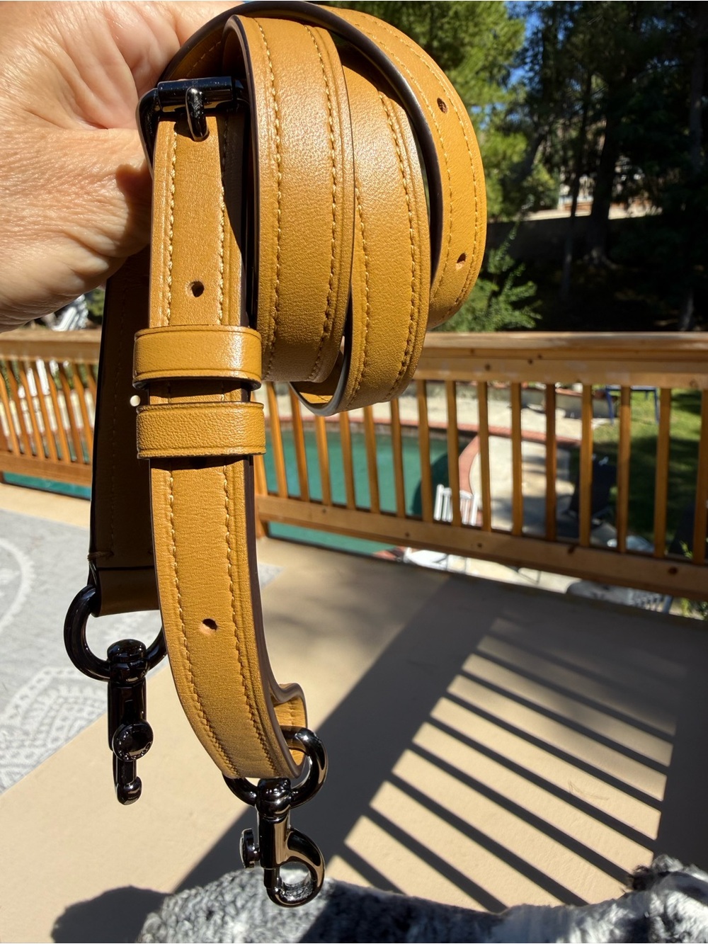 Coach Mustard Leather Strap with Gunmetal Hardware NWOT